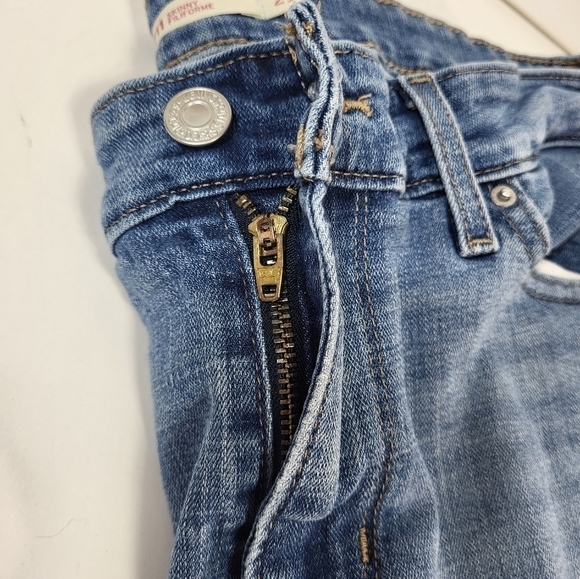 Levi's 711 Skinny Distressed Blue Denim Jeans - Picture 6 of 8